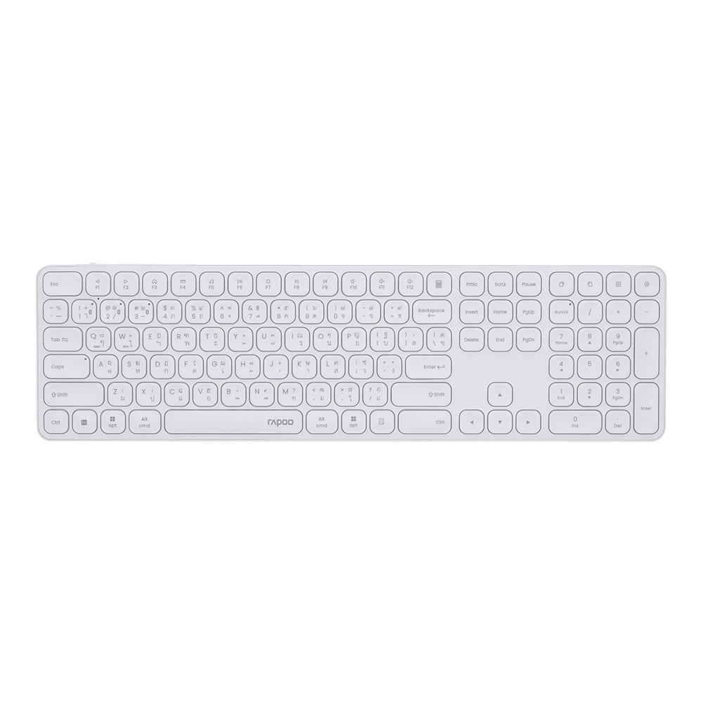 rapoo KEYBOARD WIRELESS RAPOO E9550L ULTRA-SLIM WHITE (BLUETOOTH) — product image 1