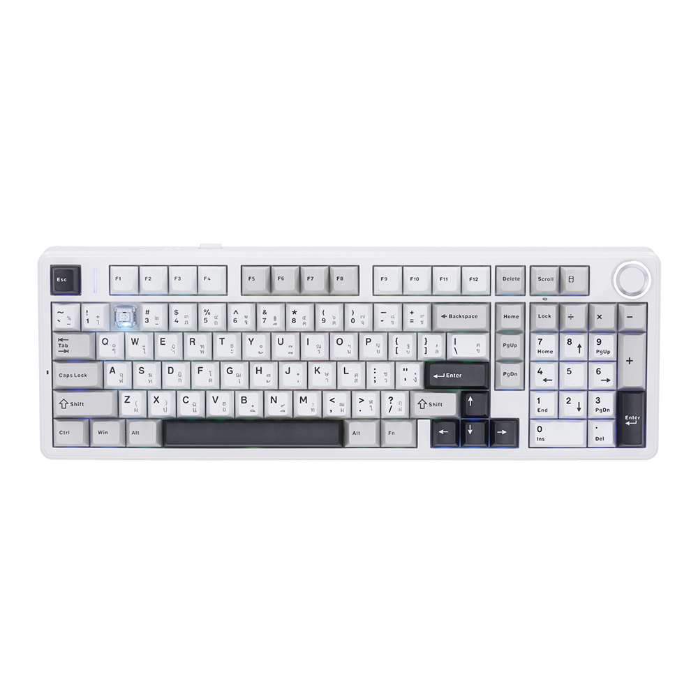 KEYBOARD WIRELESS BLUETOOTH AULA F99PRO LIGHTGRAY WHITE DARKGRAY (SKYBLUE SWITCH คีย์บอร์ด) thumbnail 2