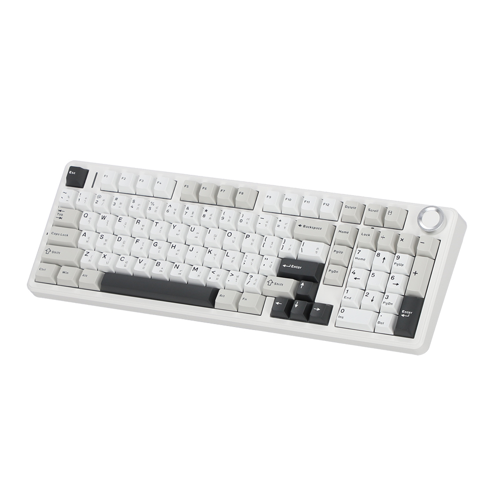 KEYBOARD WIRELESS BLUETOOTH AULA F99PRO LIGHTGRAY WHITE DARKGRAY (SKYBLUE SWITCH คีย์บอร์ด) thumbnail 4