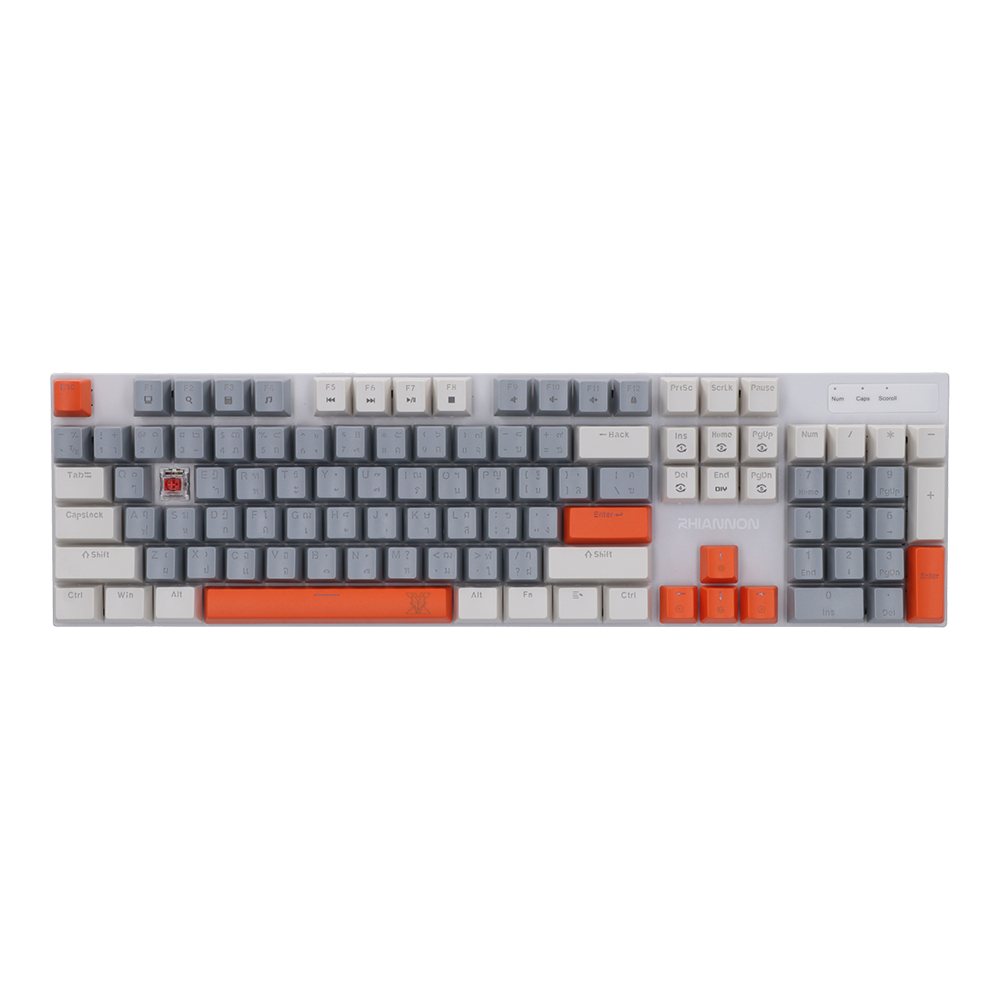 KEYBOARD NUBWO RHIANNON X62 WHITE GRAY ORANGE (RED SWITCH คีย์บอร์ด) thumbnail 2