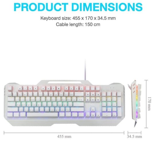 KEYBOARD OKER K527 WHITE (BLUE SWITCH คีย์บอร์ด) thumbnail 2