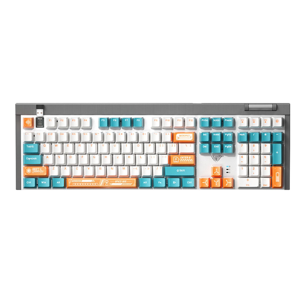 aula KEYBOARD WIRELESS AULA F3050 WHITE/GREEN (BLUE SWITCH คีย์บอร์ด) — product image 1