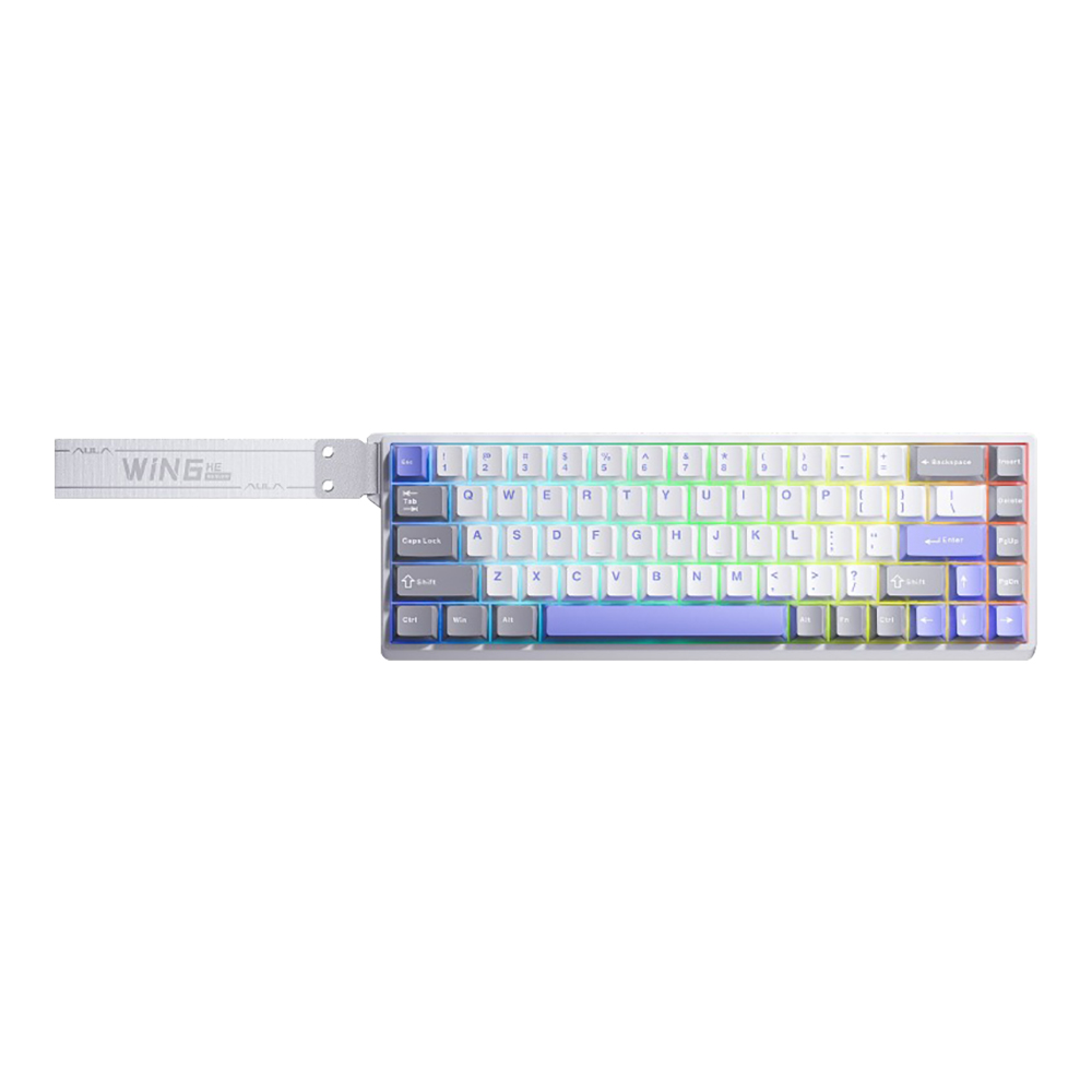 aula KEYBOARD AULA WIN68 WHITE GRAY BLUE (MAGNETIC SWITCH คีย์บอร์ด) — product image 1