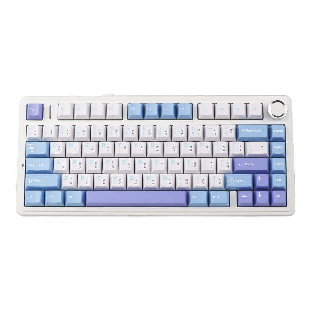 aula KEYBOARD WIRELESS BLUETOOTH AULA F75 WHITE BLUE PURPLE (SKY BLUE SWITCH คีย์บอร์ด) — product image 1
