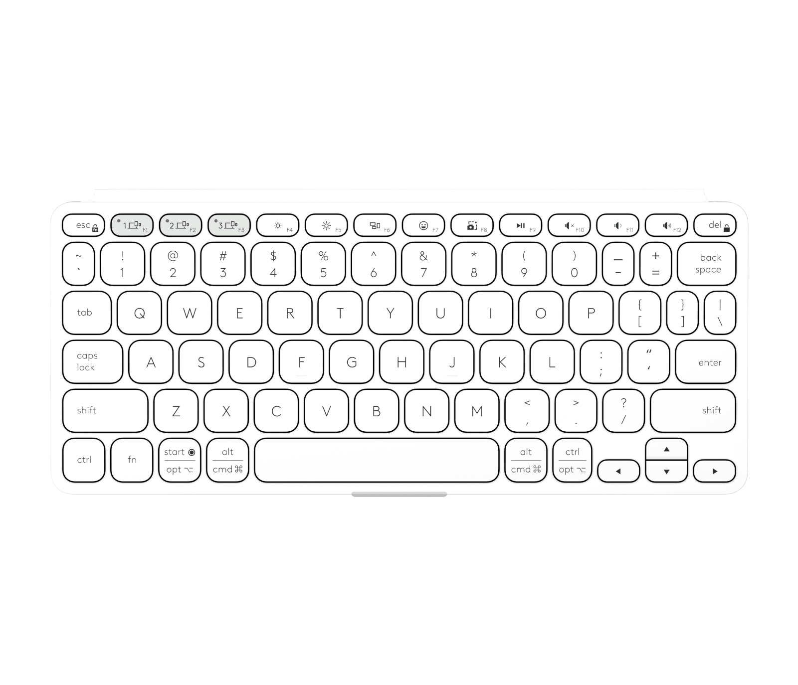 KEYBOARD WIRELESS LOGITECH KEYS TO GO 2 ULTRA SLIM PALE GRAY (BLUETOOTH) thumbnail 2