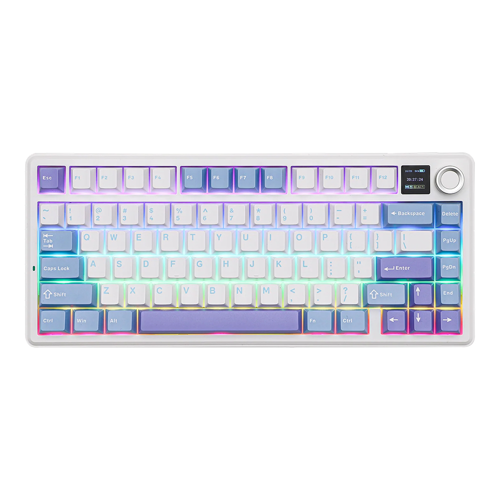 aula KEYBOARD WIRELESS BLUETOOTH AULA F75MAX WHITE/BLUE/PURPLE (GREEN SWITCH คีย์บอร์ด) — product image 1