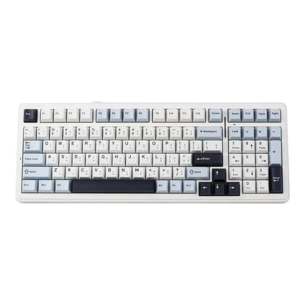 aula KEYBOARD WIRELESS BLUETOOTH AULA F99 WHITE BLUE BLACKPURPLE (GRAYWOOD SWITCH คีย์บอร์ด) — product image 1