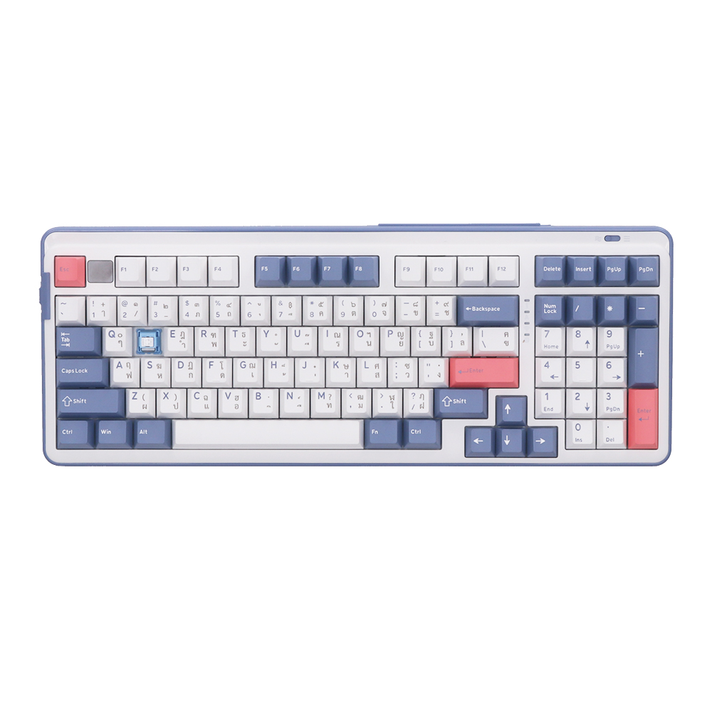 KEYBOARD WIRELESS DAREU A98 MASTER WHITE BLUE (SKY POM SWITCH คีย์บอร์ด) thumbnail 2