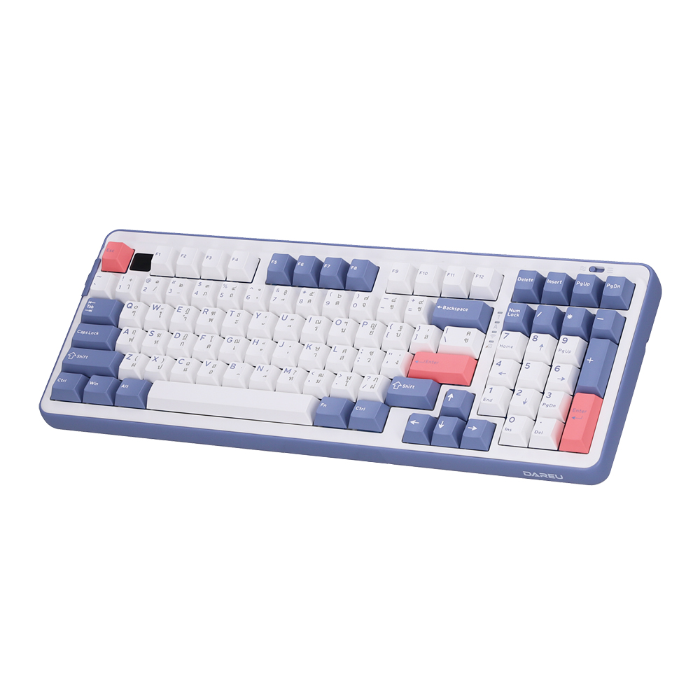 KEYBOARD WIRELESS DAREU A98 MASTER WHITE BLUE (SKY POM SWITCH คีย์บอร์ด) thumbnail 4