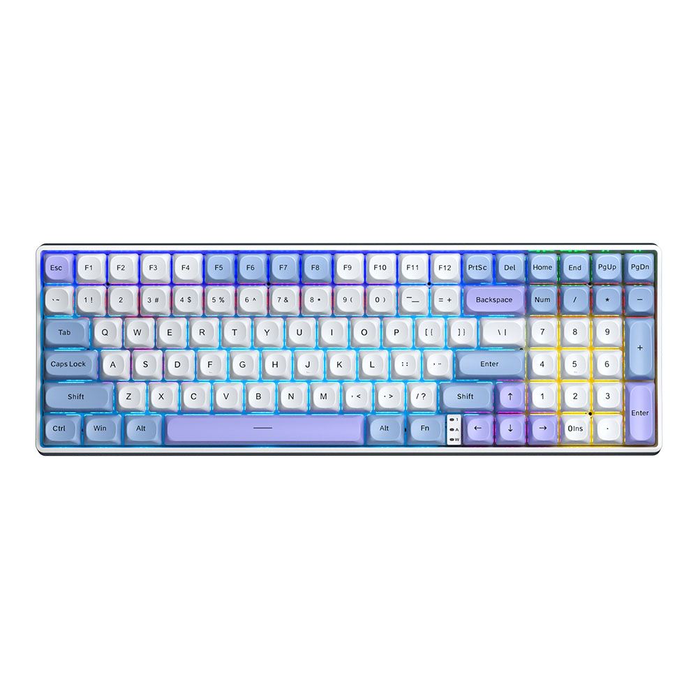 aula KEYBOARD WIRELESS BLUETOOTH AULA S100 PRO WHITE BLUE DARKPURPLE (RED SWITCH คีย์บอร์ด) — product image 1