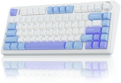 aula KEYBOARD WIRELESS BLUETOOTH AULA F75 BLUE WHITE PURPLE - GREEN SWITCH — product image 1