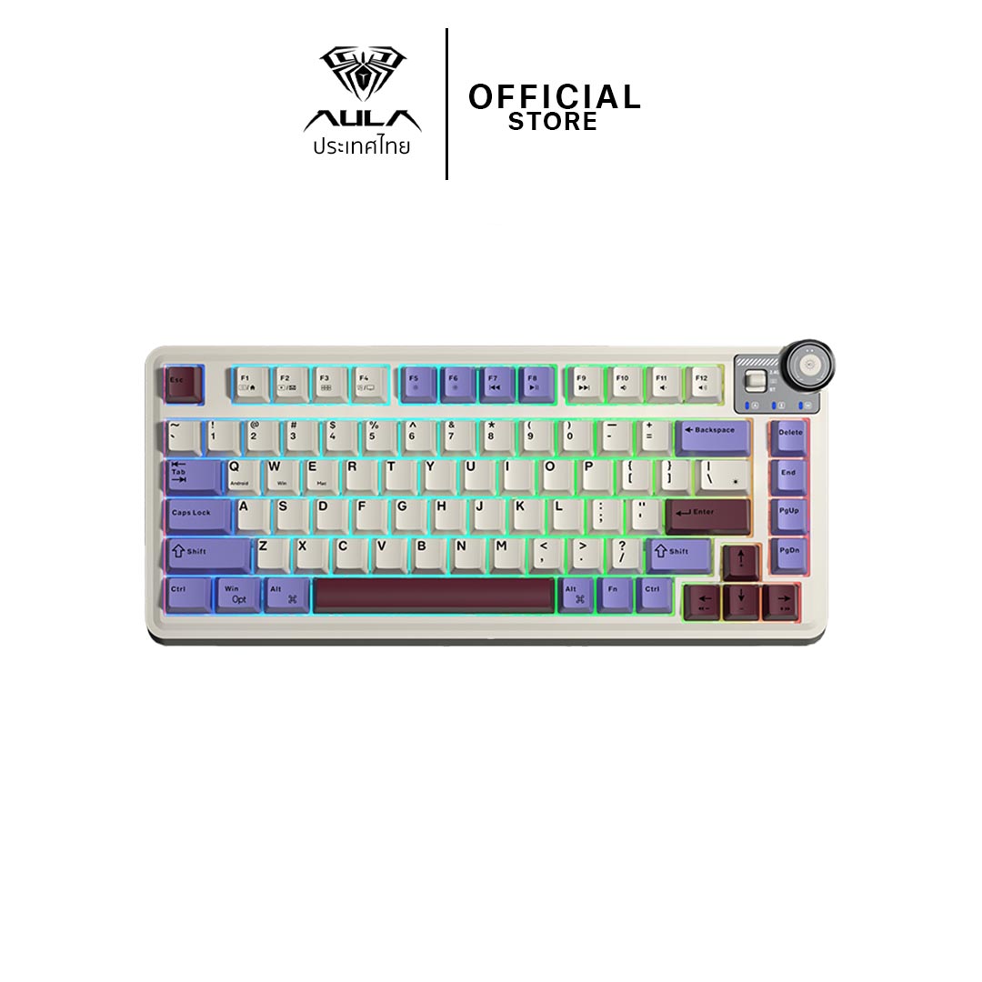 aula KEYBOARD WIRELESS BLUETOOTH AULA AU75 BEIGE (STAR SWITCH คีย์บอร์ด) — product image 1