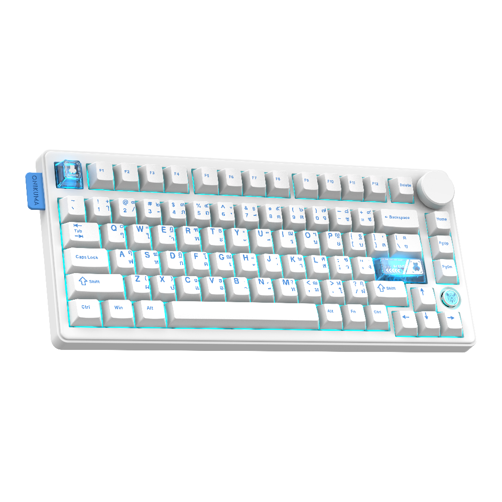 onikuma KEYBOARD WIRELESS BLUETOOTH ONIKUMA MT706 HANE WHITE (LINEAR SWITCH คีย์บอร์ด) — product image 1