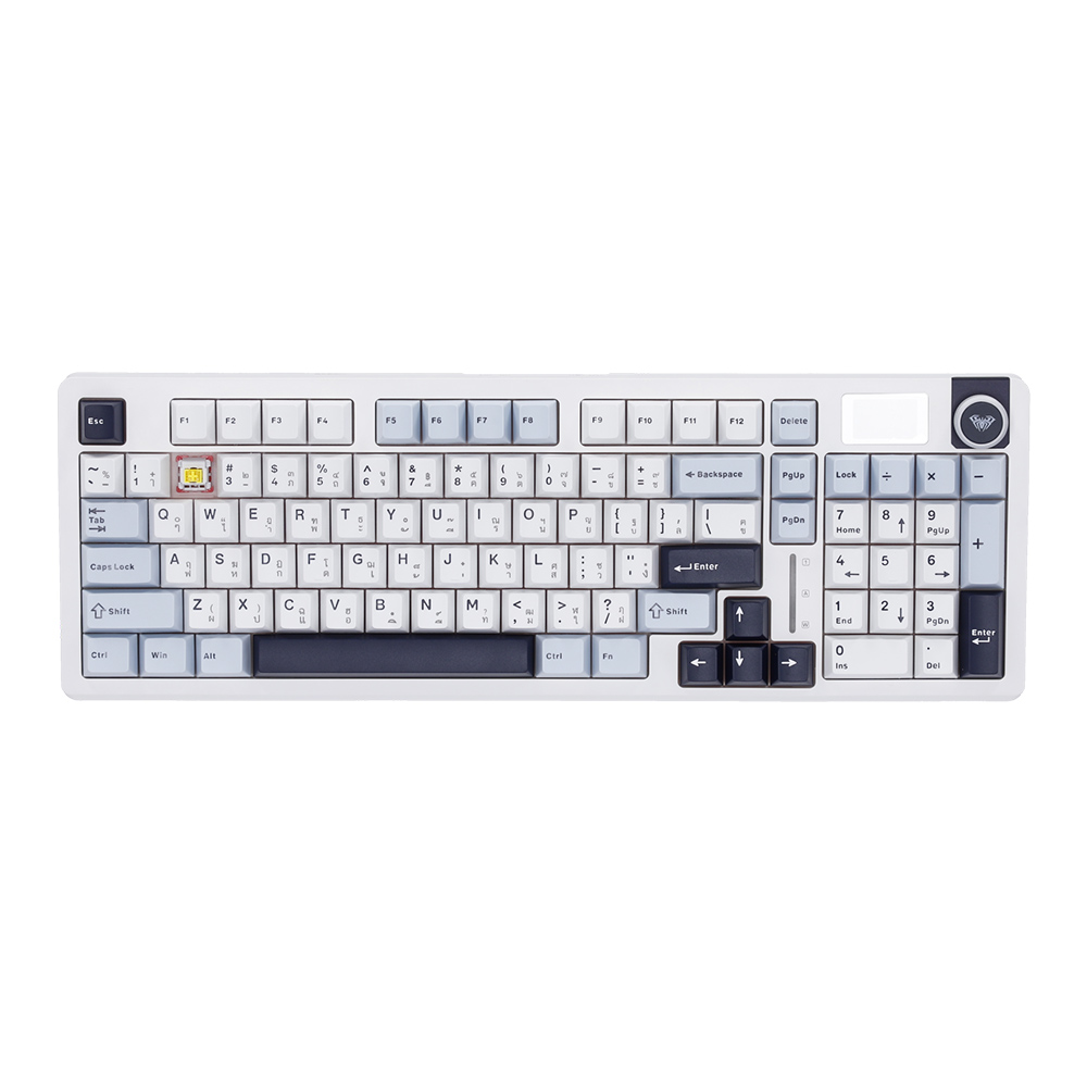 KEYBOARD WIRELESS BLUETOOTH AULA S98PRO LIGHT BLUE WHITE BLACK PURPLE (NIMBUS SWITCH คีย์บอร์ด) thumbnail 2