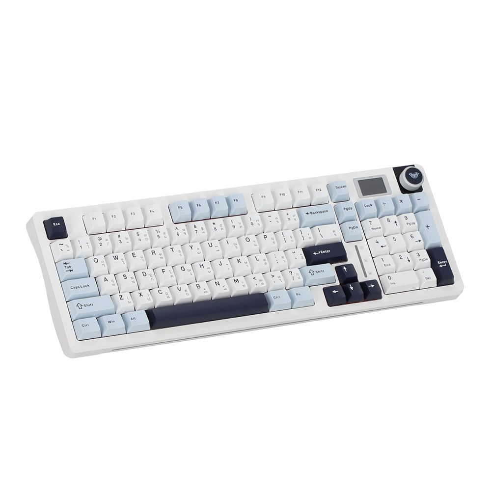 KEYBOARD WIRELESS BLUETOOTH AULA S98PRO LIGHT BLUE WHITE BLACK PURPLE (NIMBUS SWITCH คีย์บอร์ด) thumbnail 3
