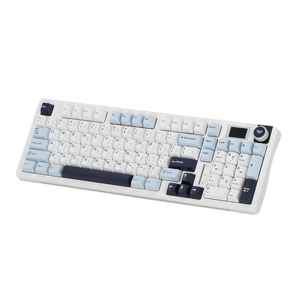 KEYBOARD WIRELESS BLUETOOTH AULA S98PRO LIGHT BLUE WHITE BLACK PURPLE (NIMBUS SWITCH คีย์บอร์ด) thumbnail 4