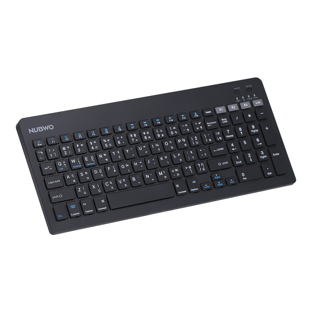 KEYBOARD WIRELESS NUBWO NKB112 BLACK (BLUETOOTH) thumbnail 2
