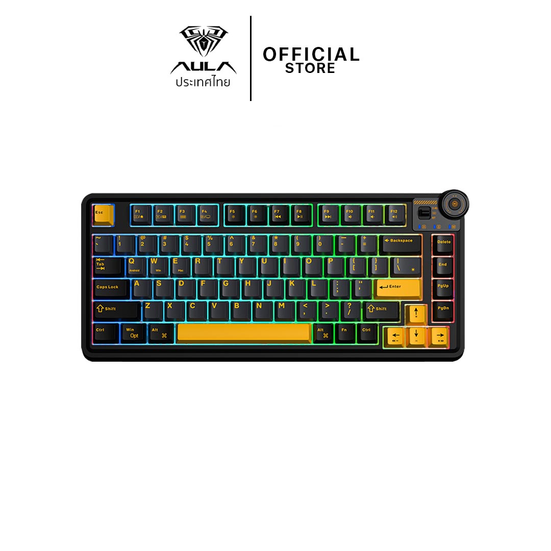aula KEYBOARD WIRELESS BLUETOOTH AULA AU75 BLACK (STAR SWITCH คีย์บอร์ด) — product image 1