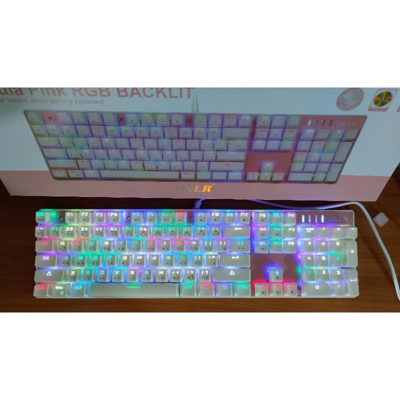 KEYBOARD OKER K428 PINK (BLUE SWITCH คีย์บอร์ด) thumbnail 2
