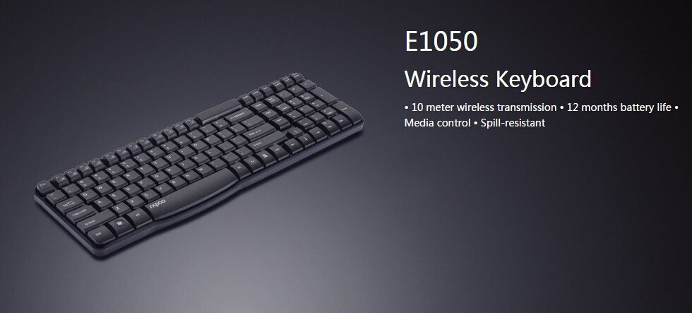 KEYBOARD WIRELESS RAPOO E1050 BLACK thumbnail 4