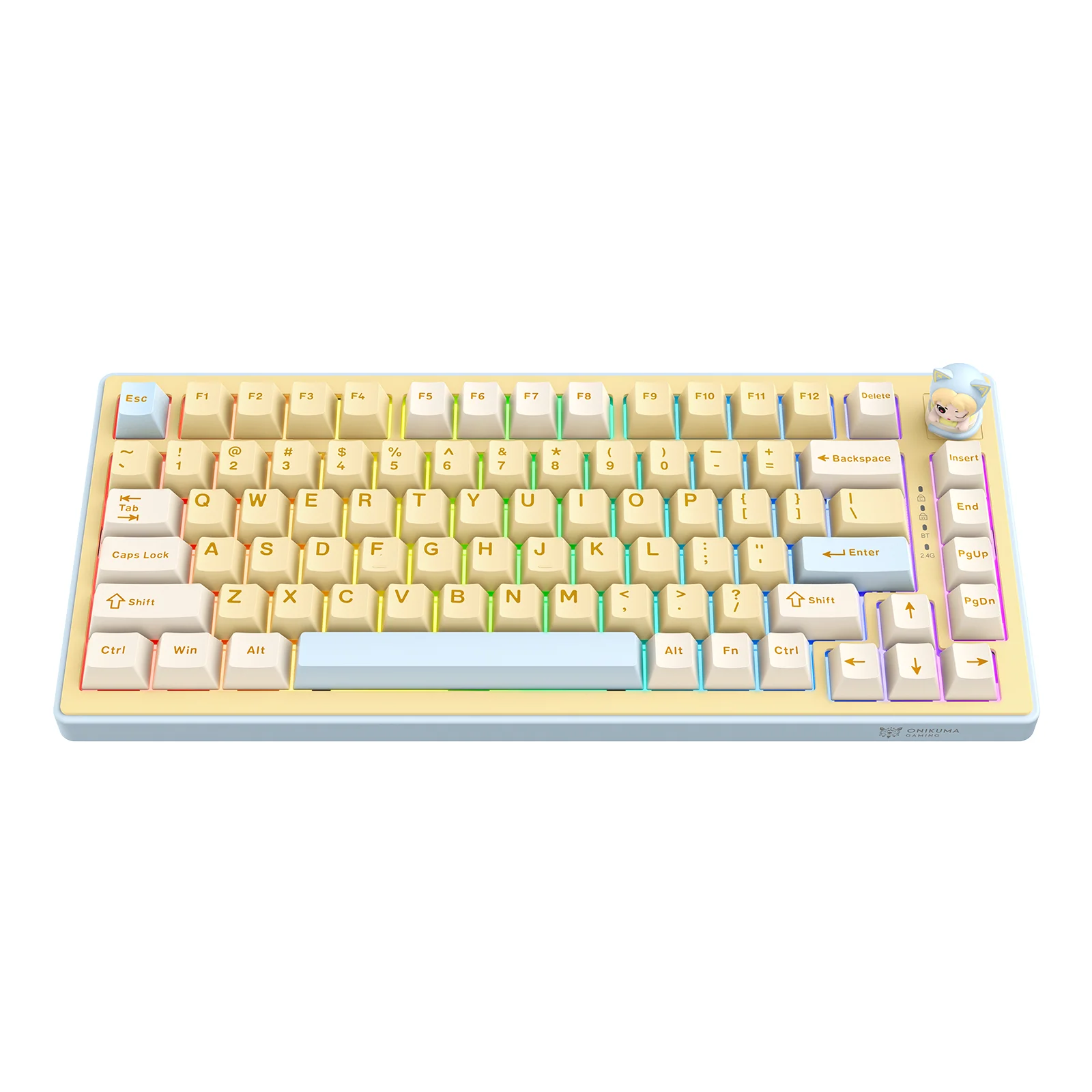 onikuma KEYBOARD WIRELESS BLUETOOTH ONIKUMA UMI MT707 YELLOW BLUE (MINT SWITCH คีย์บอร์ด) — product image 1