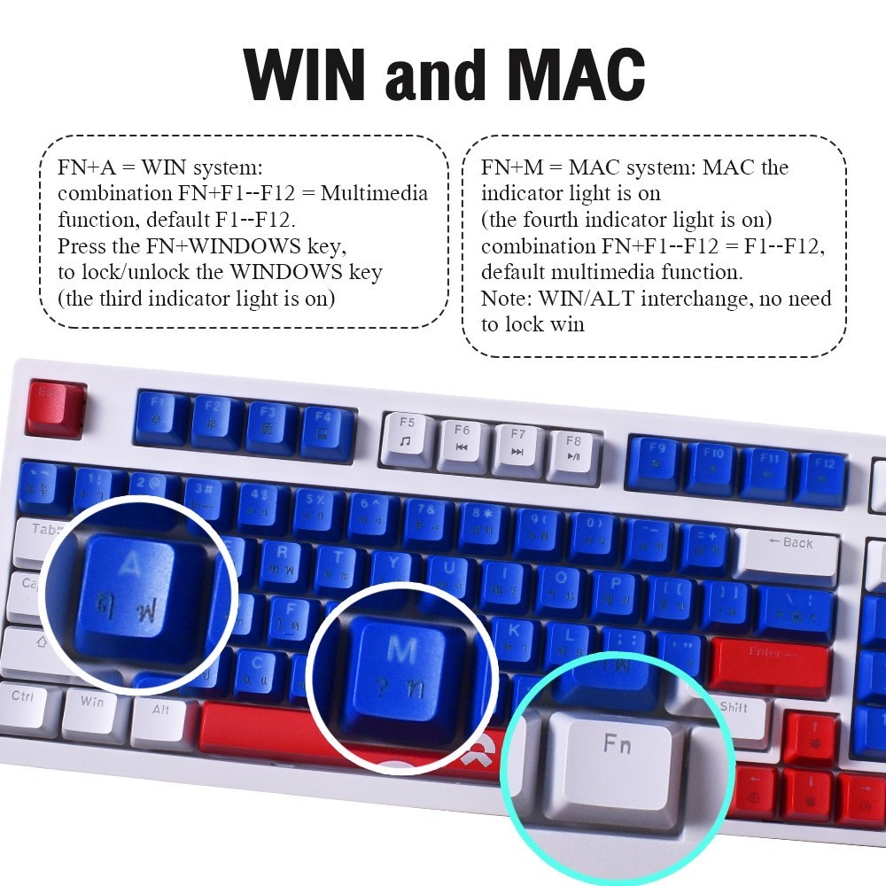 KEYBOARD OKER K98 BLUE (BLUE SWITCH คีย์บอร์ด) thumbnail 2