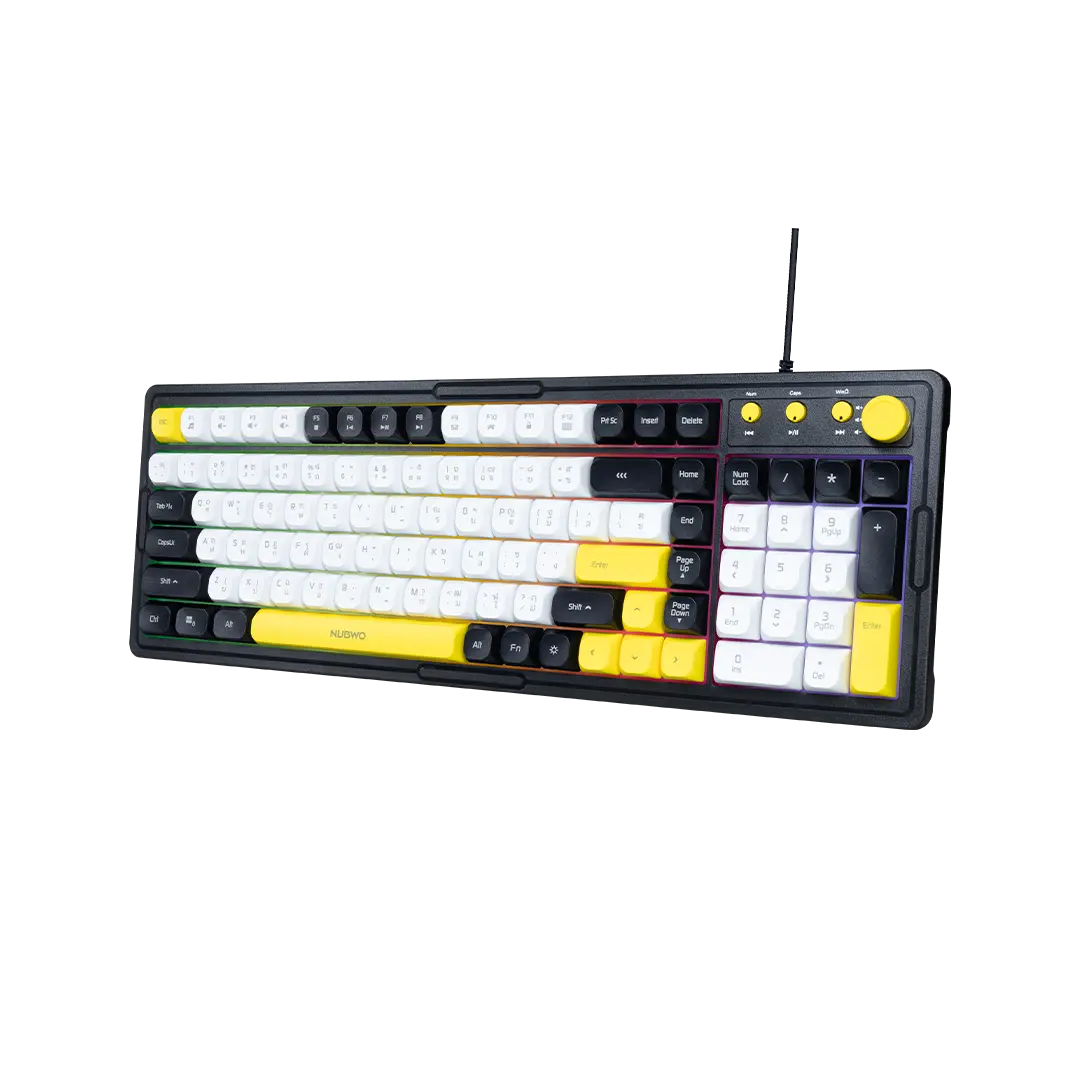 KEYBOARD NUBWO NK52 BLACK YELLOW thumbnail 2
