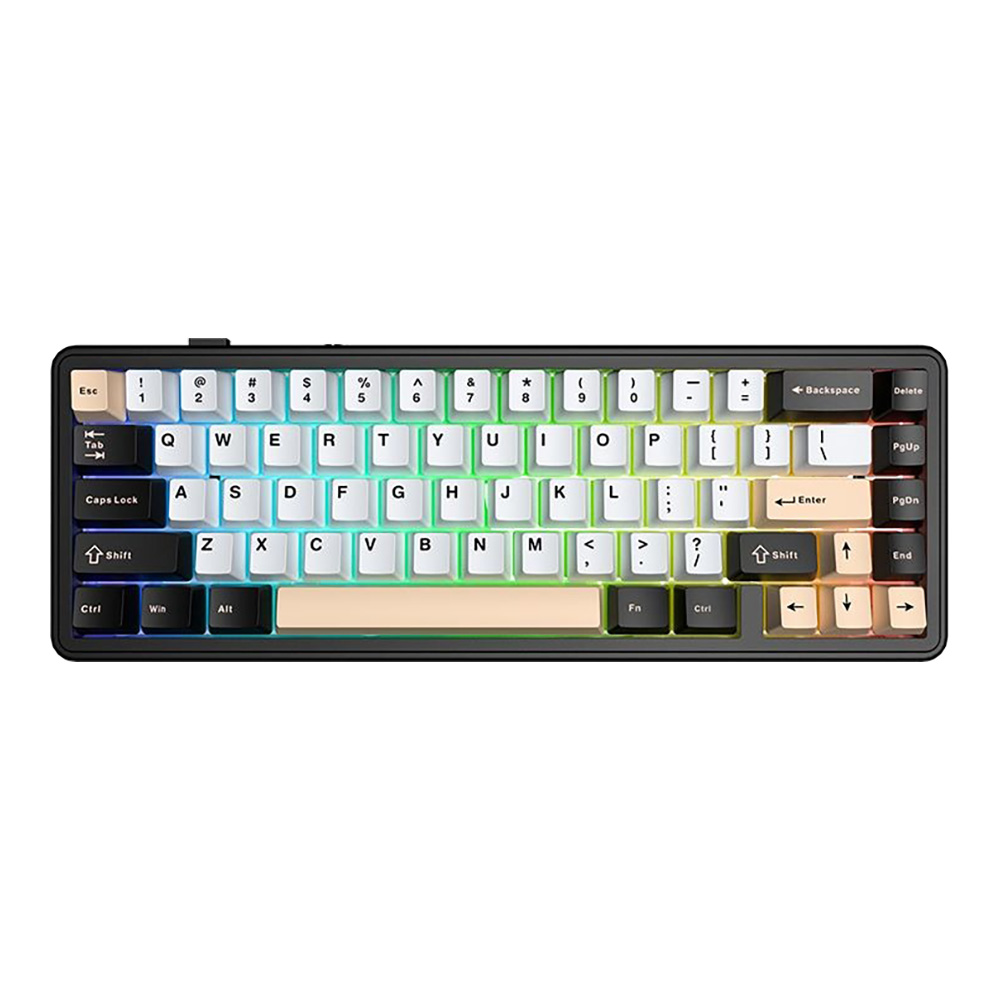 aula KEYBOARD WIRELESS BLUETOOTH AULA F65 WHITE PINK BLACK (CT SKY BLUE SWITCH คีย์บอร์ด) — product image 1