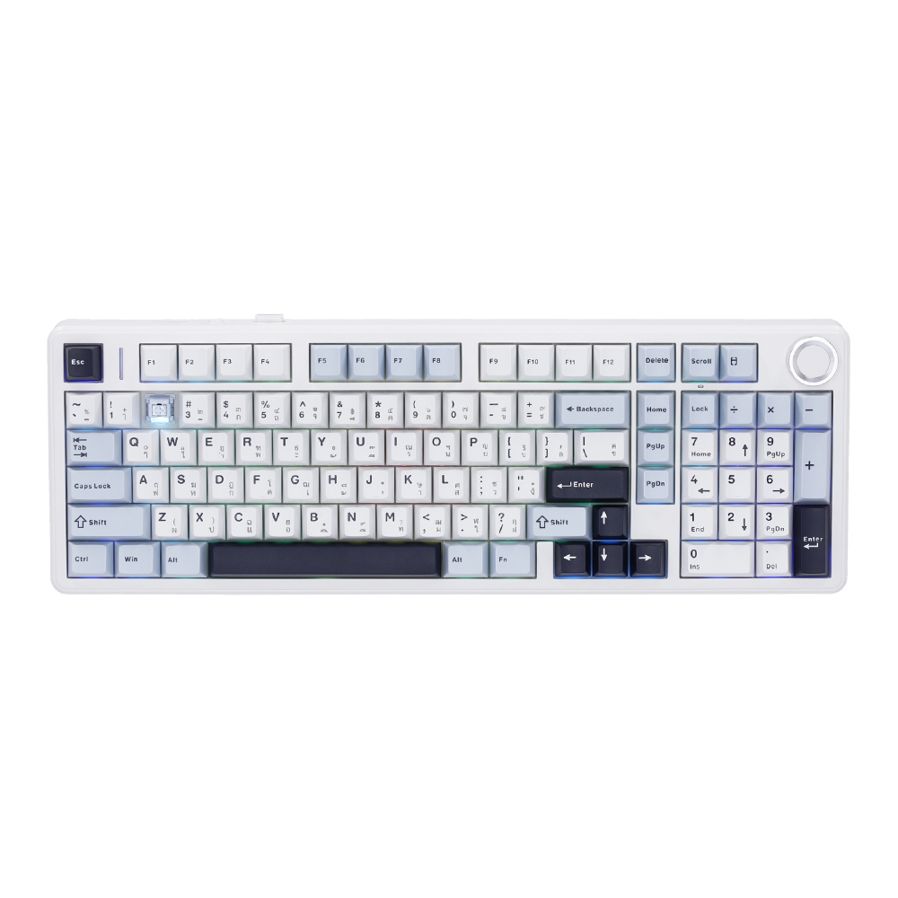 KEYBOARD WIRELESS BLUETOOTH AULA F99PRO BLUE WHITE BLACKPURPLE (SKYBLUE SWITCH คีย์บอร์ด) thumbnail 2