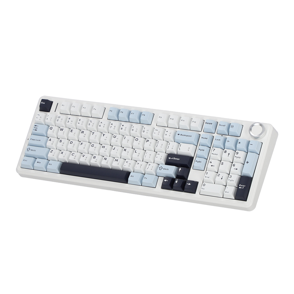 KEYBOARD WIRELESS BLUETOOTH AULA F99PRO BLUE WHITE BLACKPURPLE (SKYBLUE SWITCH คีย์บอร์ด) thumbnail 4