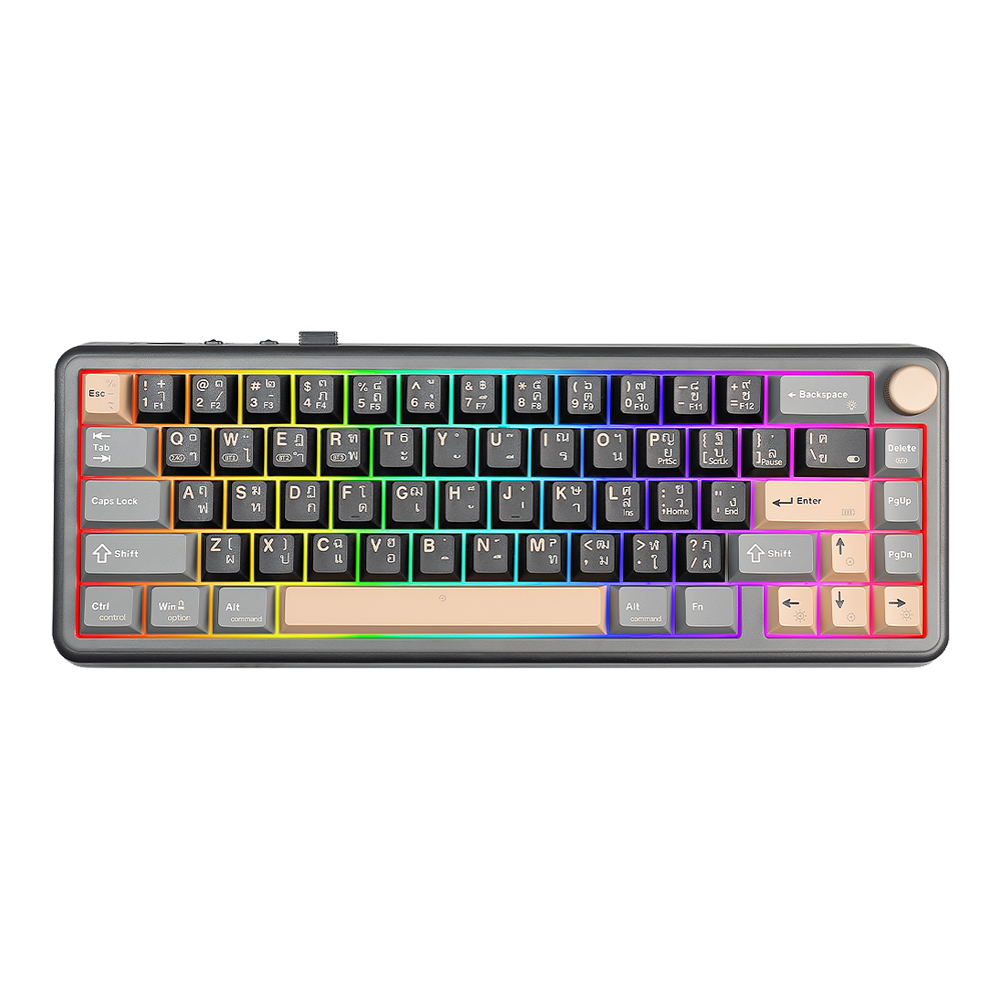 ega KEYBOARD WIRELESS BLUETOOTH EGA CMK8 BLACK BROWN (SAIKO ONE CLICKY SWITCH คีย์บอร์ด) — product image 1