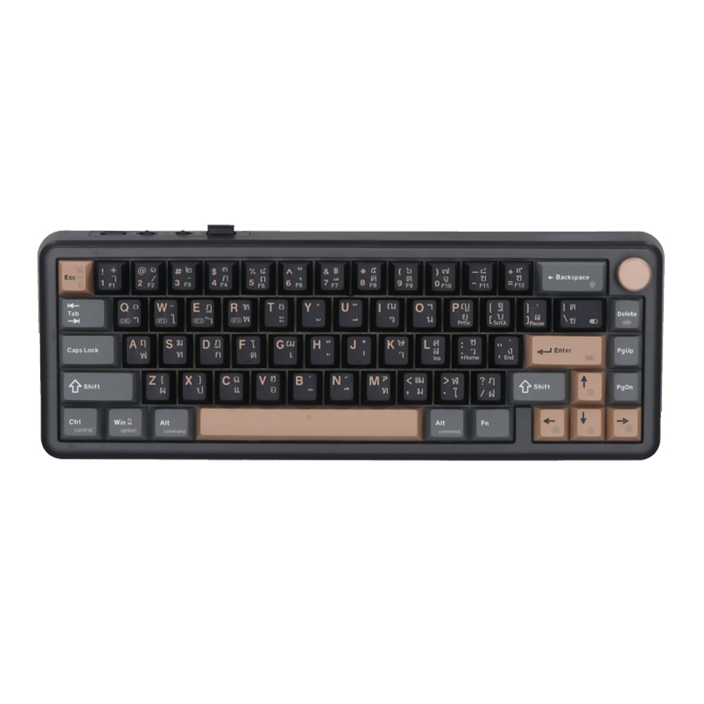 KEYBOARD WIRELESS BLUETOOTH EGA CMK8 BLACK BROWN (SAIKO ONE CLICKY SWITCH คีย์บอร์ด) thumbnail 2