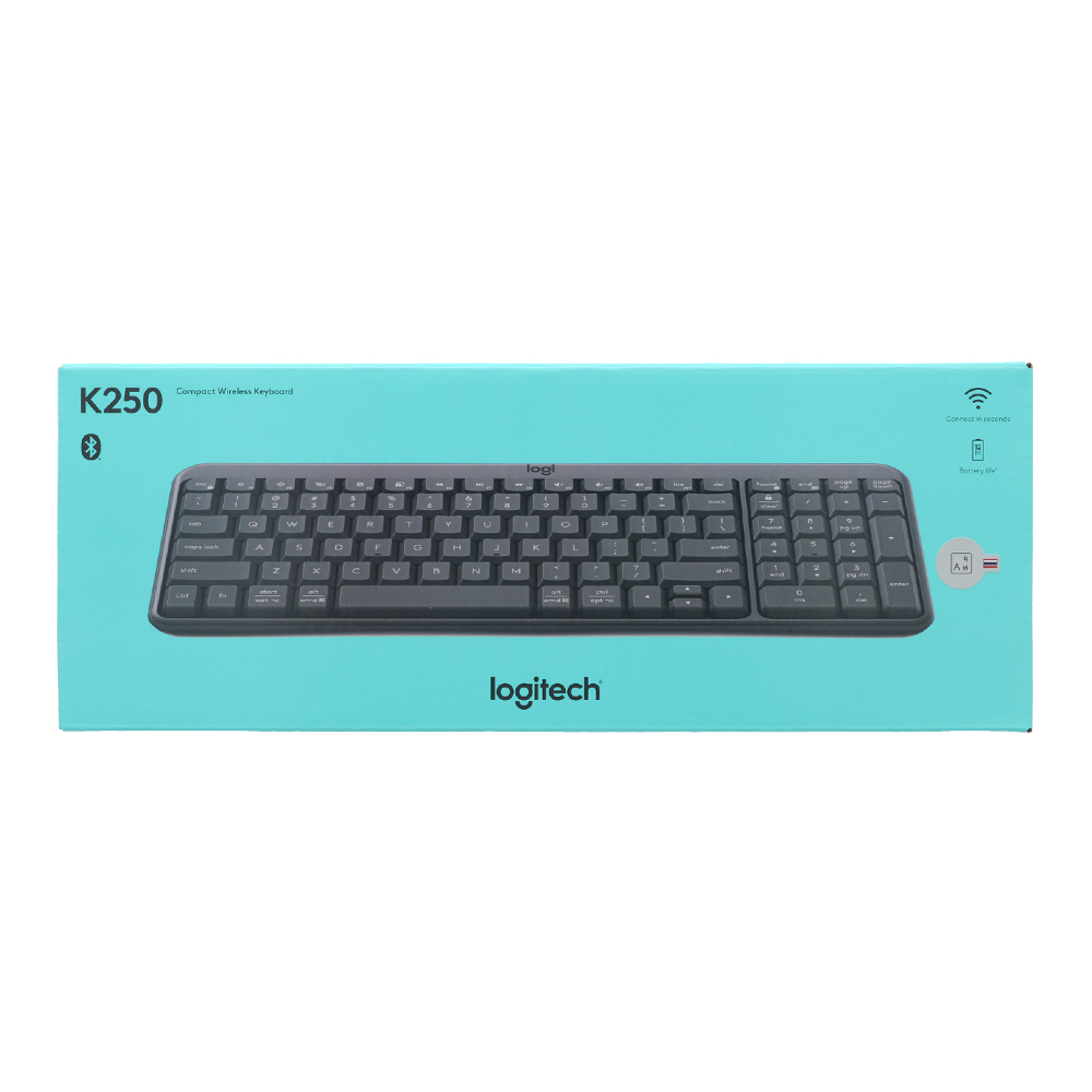 KEYBOARD WIRELESS LOGITECH K250 BLACK (BLUETOOTH) thumbnail 5
