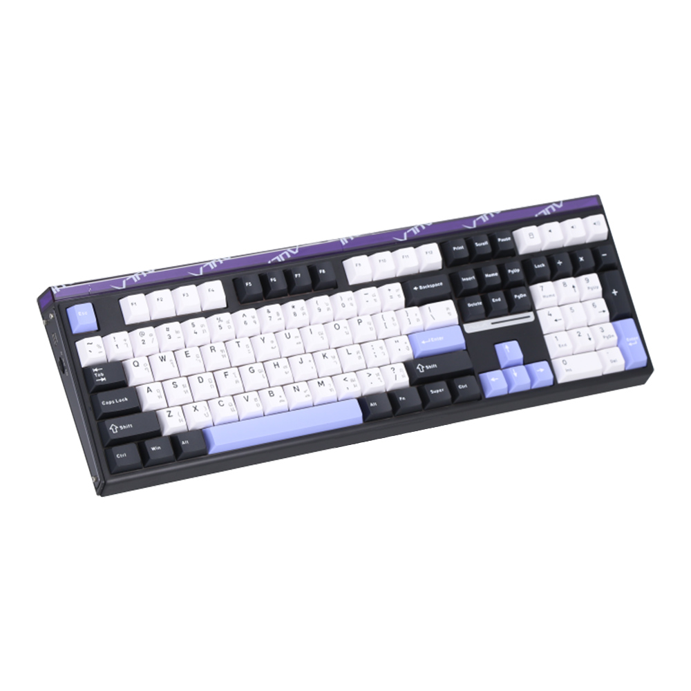 KEYBOARD WIRELESS BLUETOOTH AULA H108 BLACK WHITE PURPLE (LIGHT SILENT SWITCH คีย์บอร์ด) thumbnail 3