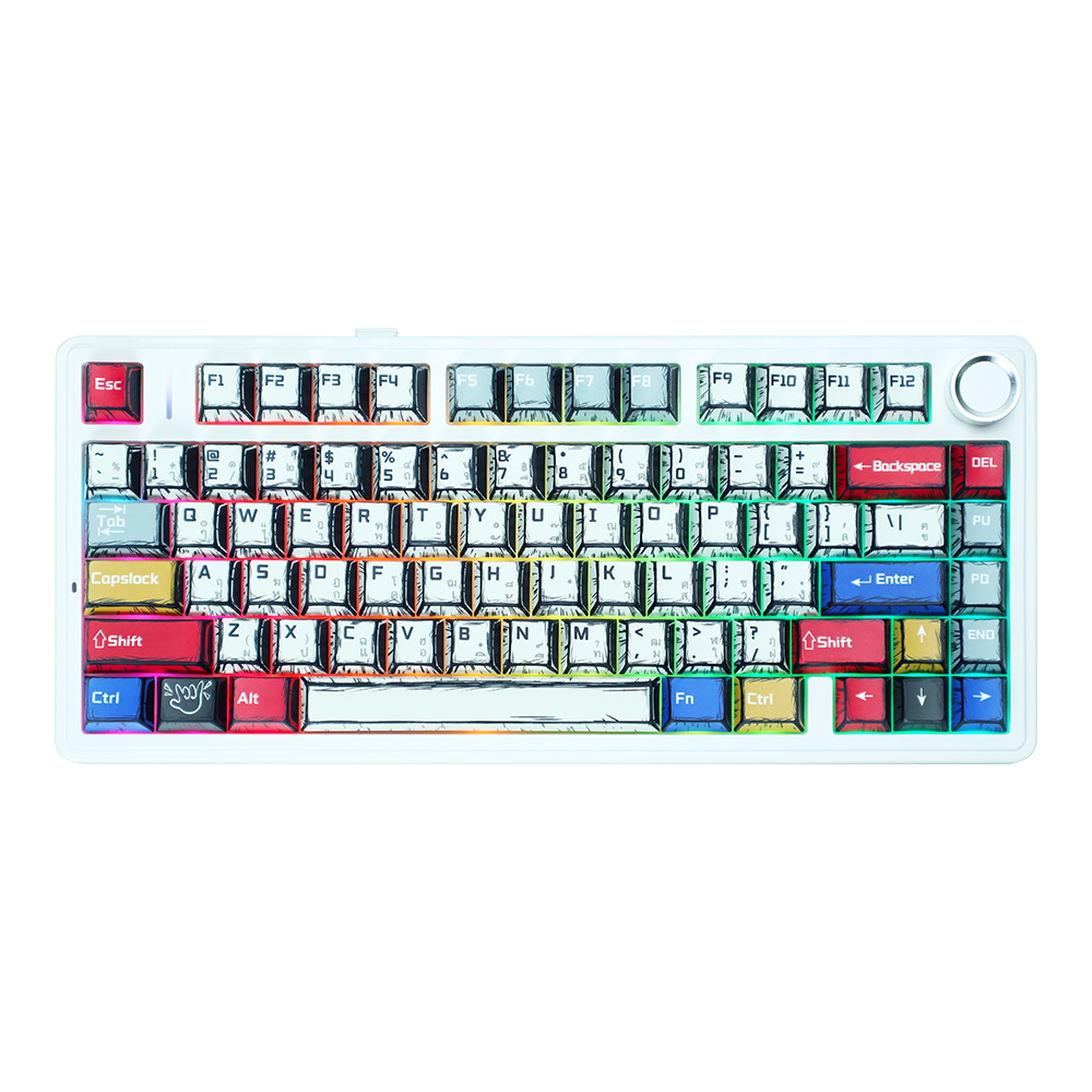 aula KEYBOARD WIRELESS BLUETOOTH AULA F75 COMICS (GREEN SWITCH คีย์บอร์ด) — product image 1