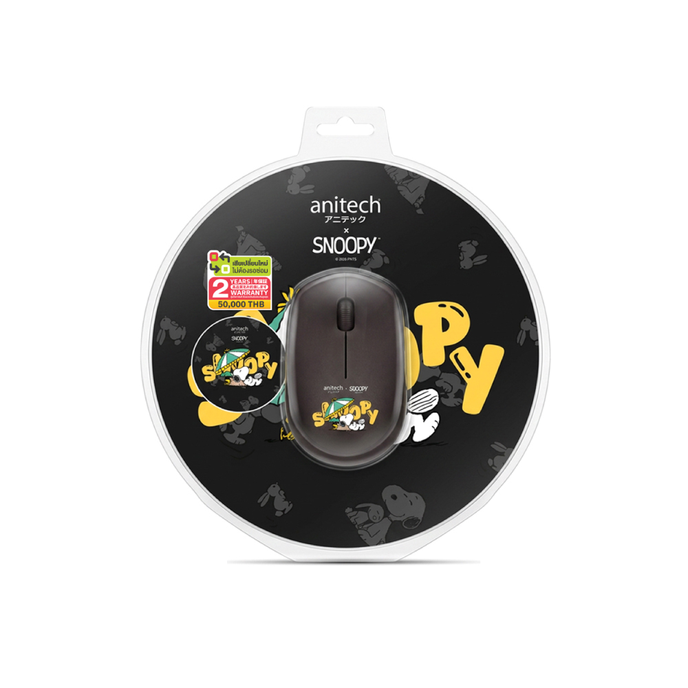 MOUSE WIRELESS + MOUSE PAD ANITECH SNP-WMP01 BLACK thumbnail 2
