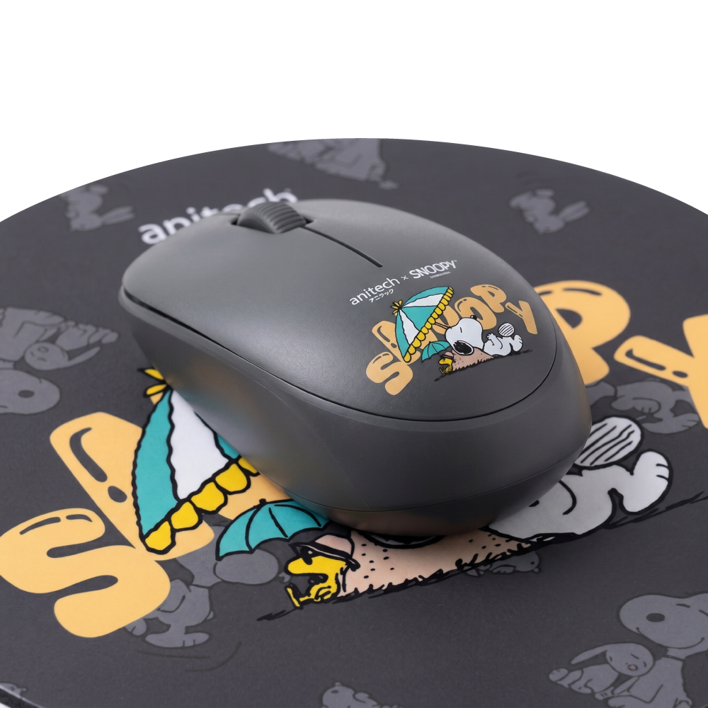 MOUSE WIRELESS + MOUSE PAD ANITECH SNP-WMP01 BLACK thumbnail 3