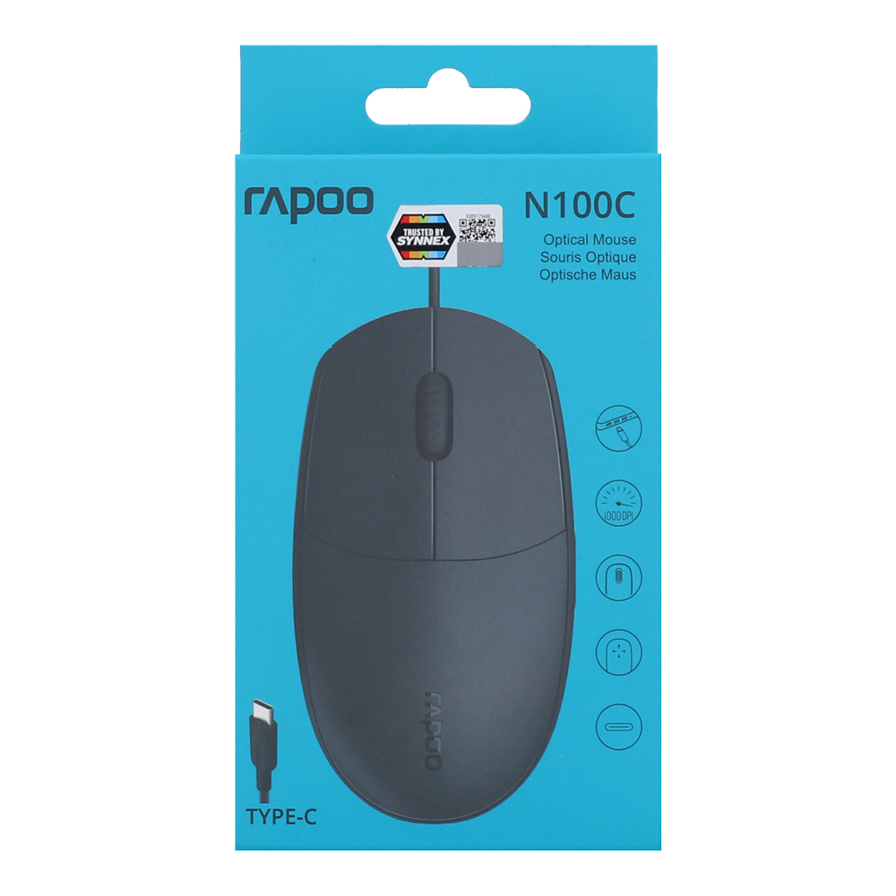 MOUSE RAPOO N100C BLACK (TYPE C) thumbnail 4