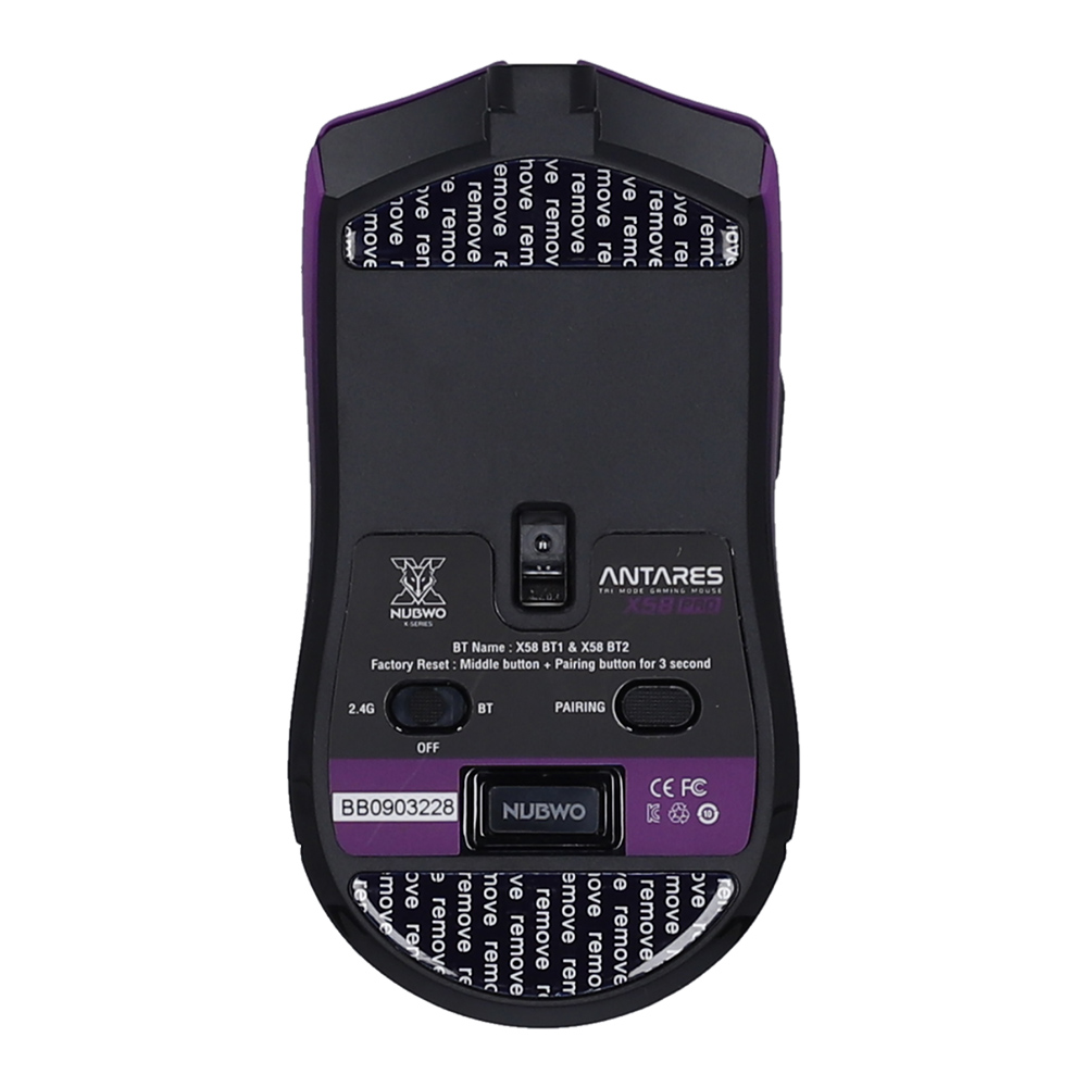 MOUSE WIRELESS BLUETOOTH NUBWO X58 PRO BLACK PURPLE (เมาส์ไร้สาย) thumbnail 6
