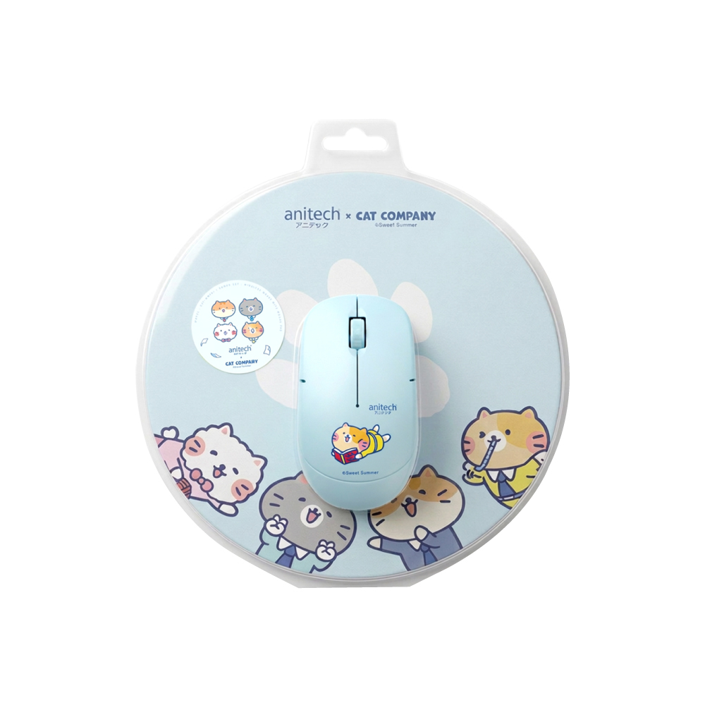 MOUSE WIRELESS + MOUSE PAD ANITECH CAT-WMP01 BLUE thumbnail 3