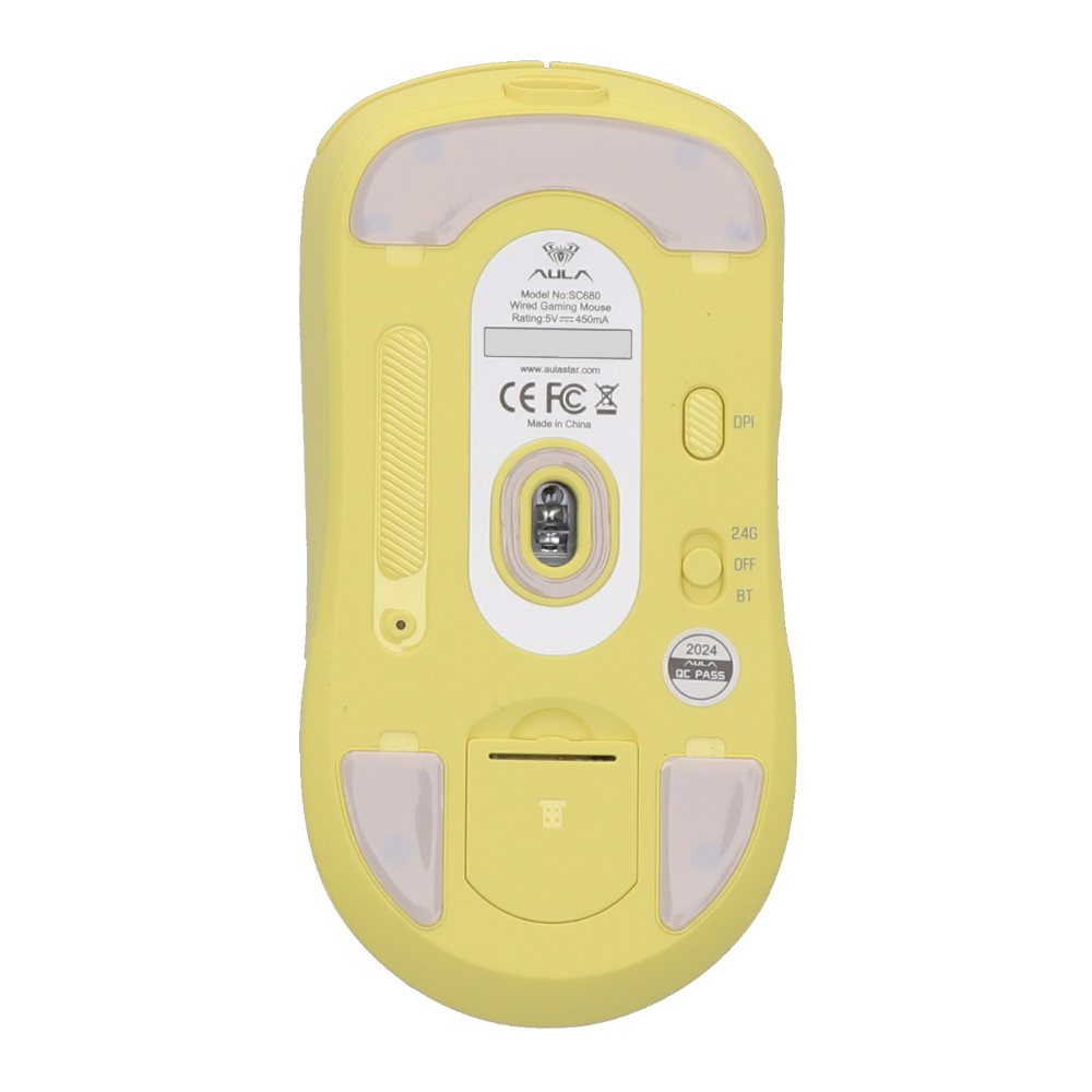 MOUSE WIRELESS BLUETOOTH AULA SC680 YELLOW (เมาส์ไร้สาย) thumbnail 5