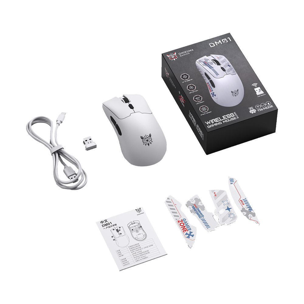 MOUSE WIRELESS BLUETOOTH ONIKUMA DM01 WHITE (เมาส์ไร้สาย) thumbnail 4