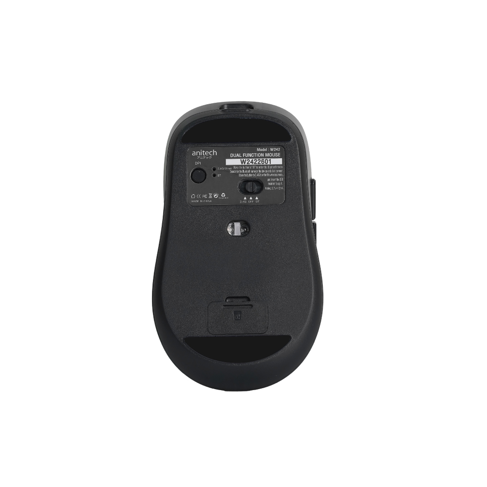 MOUSE WIRELESS ANITECH W242 BLACK (BLUETOOTH / SILENT) thumbnail 2