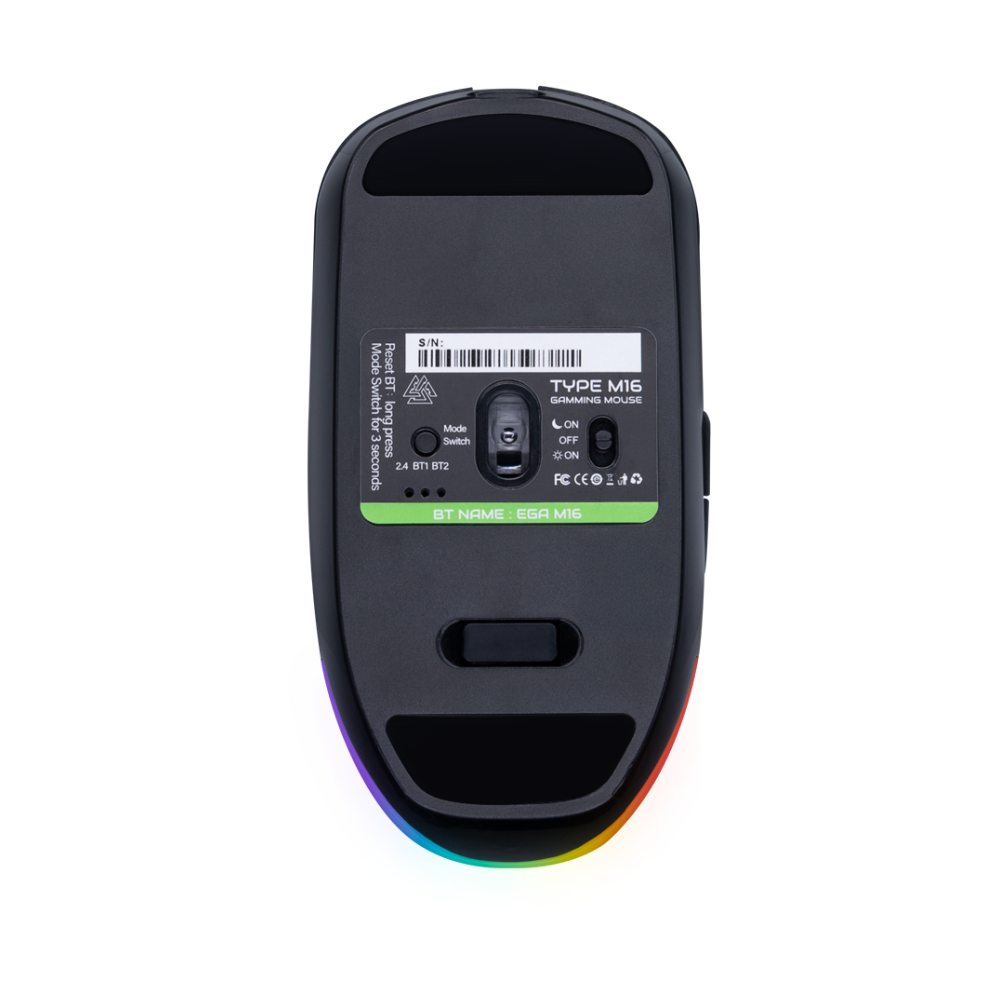 MOUSE WIRELESS BLUETOOTH EGA M16 BLACK (เมาส์ไร้สาย) thumbnail 4