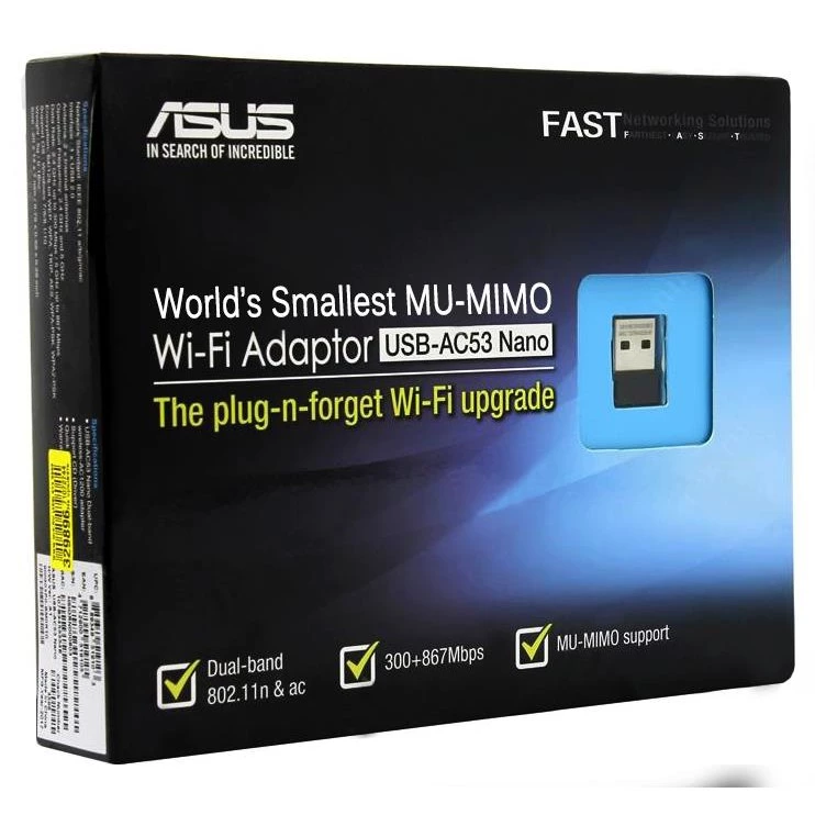 Wireless USB Adapter ASUS (USB-AC53 Nano) AC1200 Dual Band thumbnail 3