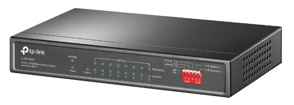 tp-link Switching Hub 8 Port TP-LINK TL-SF1009P (7'',8 PoE ,+1 UpLINK) — product image 1