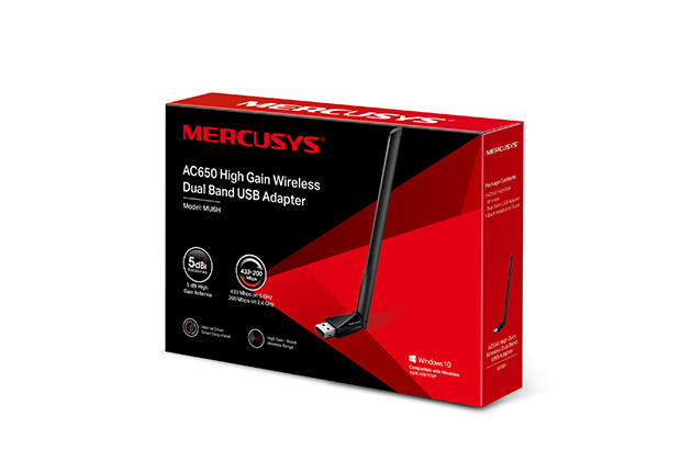 Wireless USB Adapter MERCUSYS (MU6H V1.3) AC650 Dual Band High Gain thumbnail 3