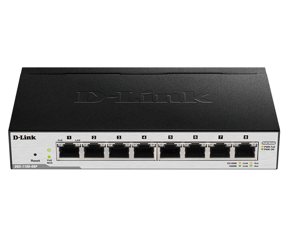 d-link Gigabit Switching Hub 8 Port D-LINK DGS-1100-08P (7",8 PoE) — product image 1