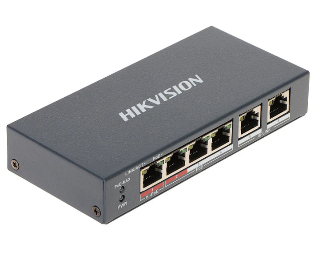 Switching Hub 4 Port HIKVISION DS-3E1106HP-EI (6",4 PoE) thumbnail 2