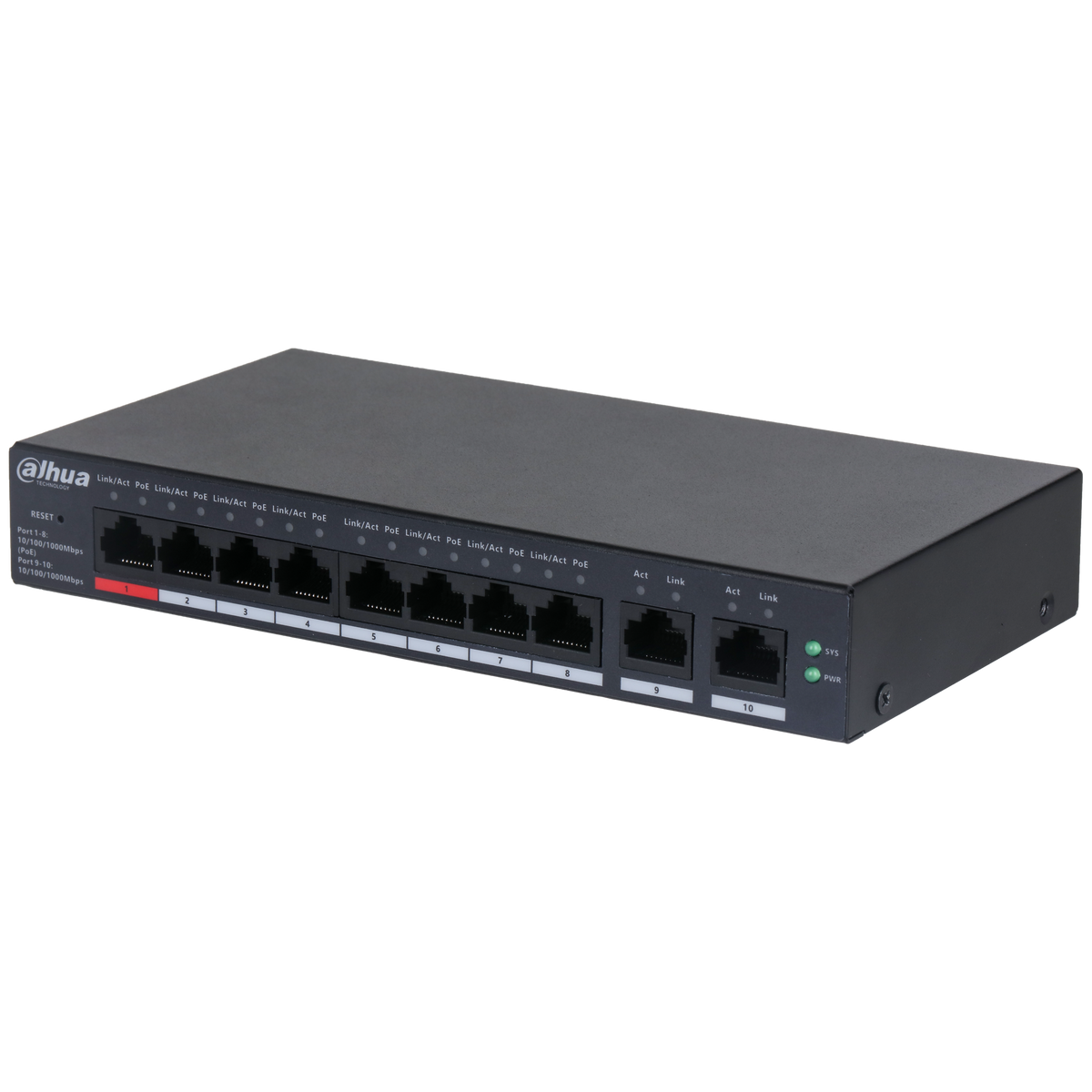 dahua Gigabit Switching Hub 8 Port DAHUA DH-CS4010-8GT-110-V2 (7'',8 PoE) — product image 1